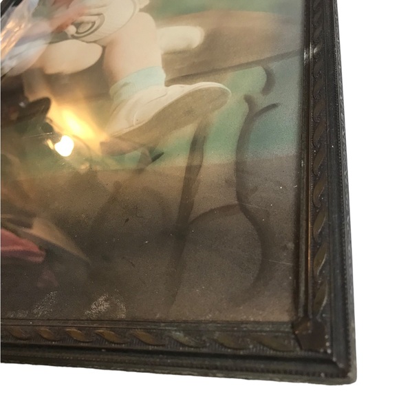 Antique Baby Photo Convex Bubble Glass Frame 10.5 X 16.5” Rectangle Colorized - Picture 11 of 13